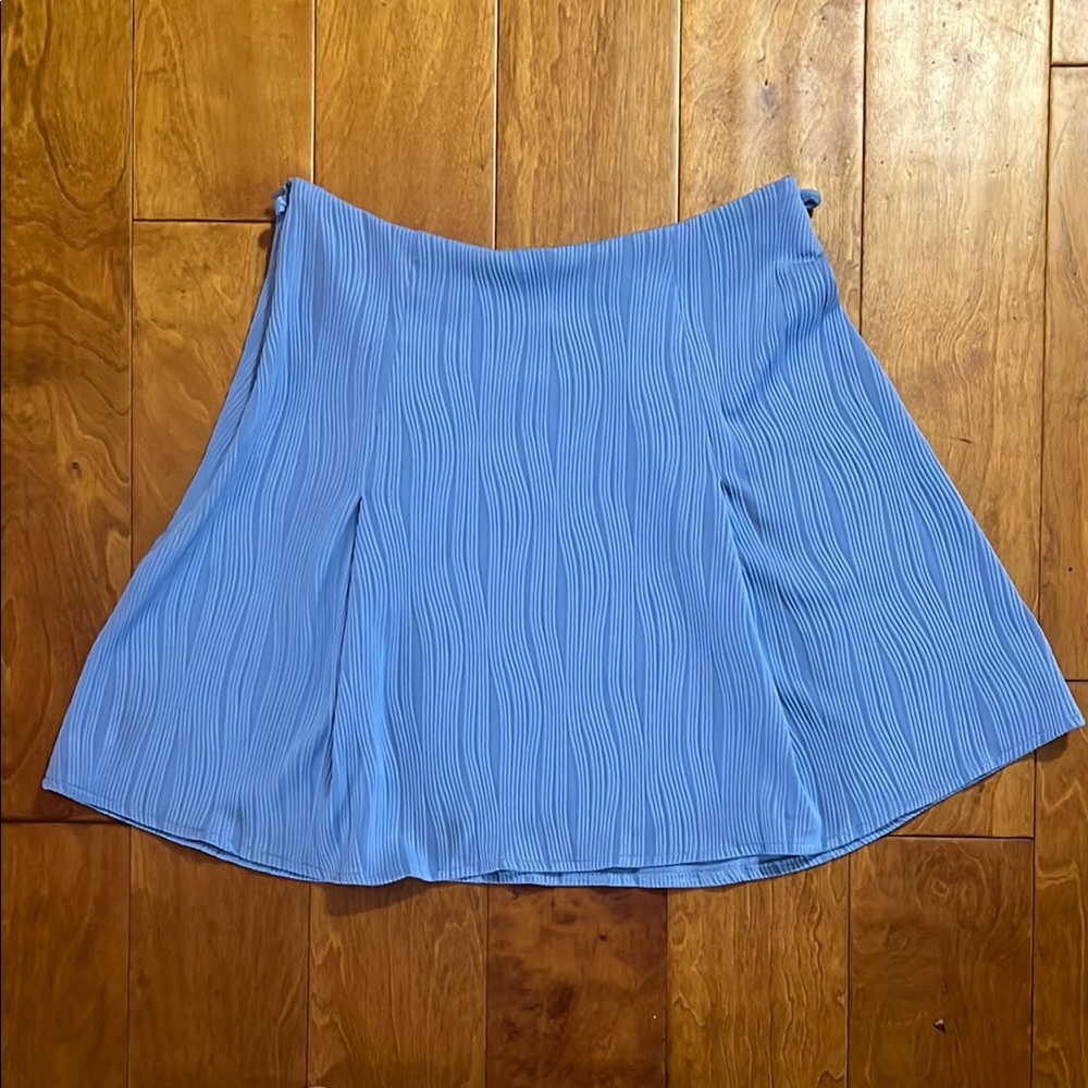 Cider Periwinkle Blue Textured A-Line Mini Skirt Size M Cottagecore Coastal - Picture 4 of 7